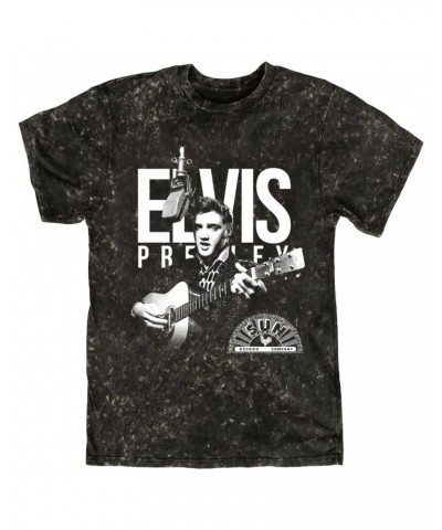 Elvis Presley T-shirt | Performing In White With Logo Mineral Wash Shirt $11.98 Shirts
