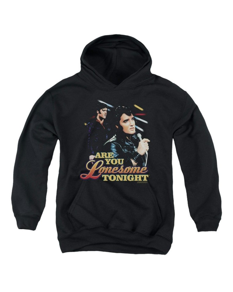 Elvis Presley Youth Hoodie | ARE YOU LONESOME Pull-Over Sweatshirt $8.99 Sweatshirts