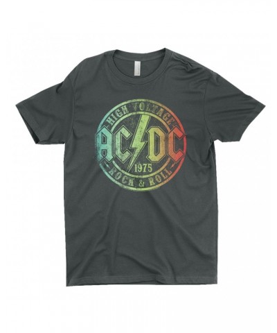 AC/DC T-Shirt | Rock & Roll 1975 Rainbow Design Distressed Shirt $10.98 Shirts