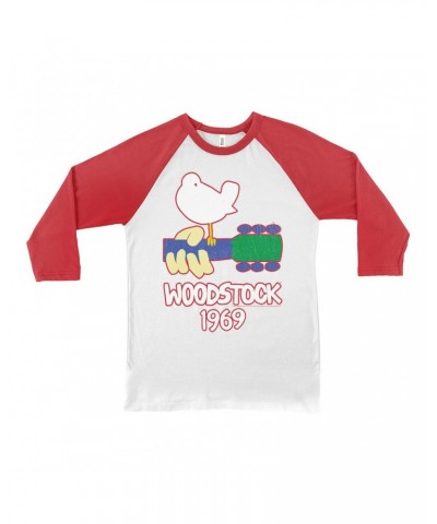 Woodstock 3/4 Sleeve Baseball Tee | 1969 Music Festival Outline Shirt $10.48 Shirts