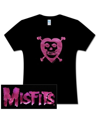 Misfits Heart & Crossbones Black Fitted Women's Tee $12.25 Shirts