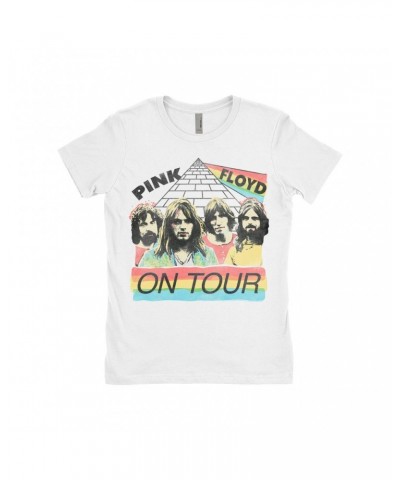 Pink Floyd Ladies' Boyfriend T-Shirt | 1980 Live In Concert Colorful Design Distressed Shirt $8.73 Shirts
