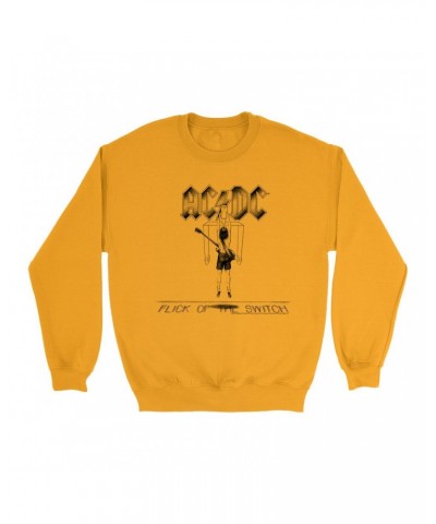 AC/DC Bright Colored Sweatshirt | Flick Of The Switch Album Sketch Sweatshirt $11.53 Sweatshirts