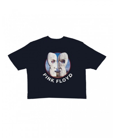 Pink Floyd Ladies' Crop Tee | Circular Metal Division Bell With Logo Crop T-shirt $11.32 Shirts