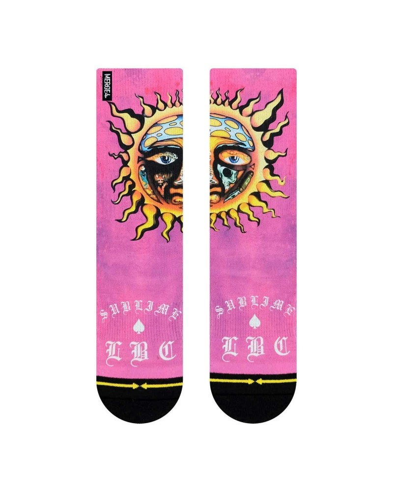Sublime Sun Logo Socks - Pink $7.04 Footware