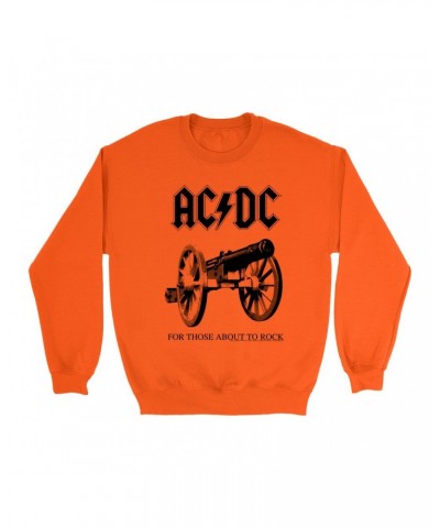 AC/DC Bright Colored Sweatshirt | For Those About To Rock Cannon Black Image Sweatshirt $15.03 Sweatshirts