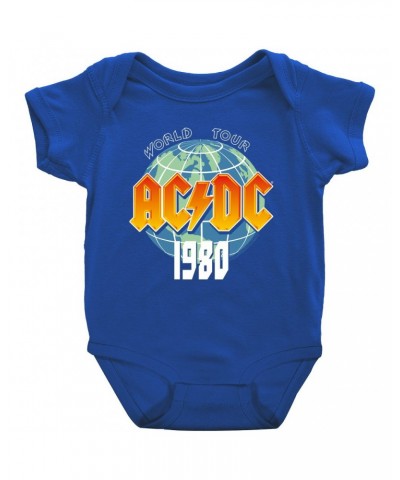AC/DC Baby Short Sleeve Bodysuit | 1980 Globe World Tour Bodysuit $8.78 Kids
